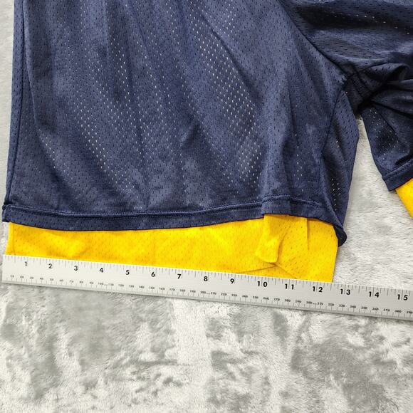 Vintage Champion Shorts Mens L Yellow Blue Reversible Mesh Athletic Basketball - Picture 11 of 12
